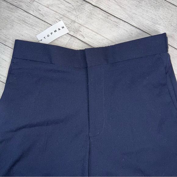 TOPMAN NWT Men's Size 28 Navy Blue Ripstop Shorts with Stretch Elastic - Picture 5 of 8